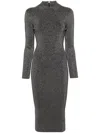 Michael Michael Kors Metallic Midi Dress In Black