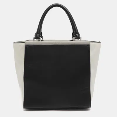 Pre-owned Michael Michael Kors Lana Black/white Leather Shopper Tote