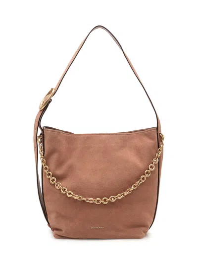 Michael Michael Kors Large Bucket Shoulder Bag With Chain In Brown