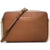 Michael Michael Kors 'large Jet Set' East/west Saffiano Crossbody Bag In Luggage