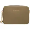 Michael Michael Kors 'large Jet Set' East/west Saffiano Crossbody Bag In Olive