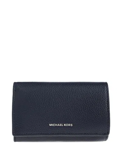 Michael Michael Kors Large Jet Set Flap Wallet In Blue