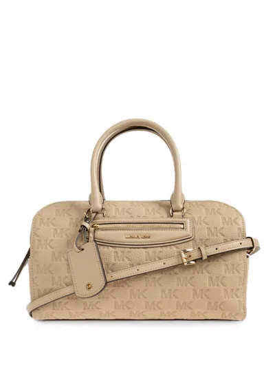 Michael Michael Kors Large Jet Set Travel Logo-print Tote Bag In Neutral