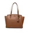 Michael Michael Kors Large Logo Embossed Handbag In Brown