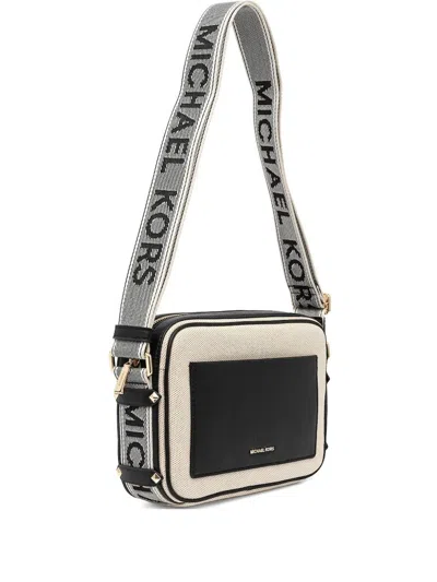 Michael Michael Kors Large Maeve Canvas Leather Cross-body Bag In Black