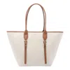 Michael Michael Kors Moore Large Buckle Tote Bag In White