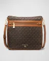 Michael Michael Kors Large North-south Monogram Crossbody Bag In Brown/acorn
