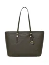 Michael Michael Kors Large Quinn Grained-leather Tote Bag In Brown