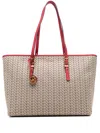 Michael Michael Kors Large Quinn Monogram Red-trimmed Tote Bag