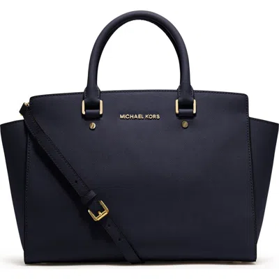 Michael Michael Kors 'large Selma' Zip-top Satchel In Black