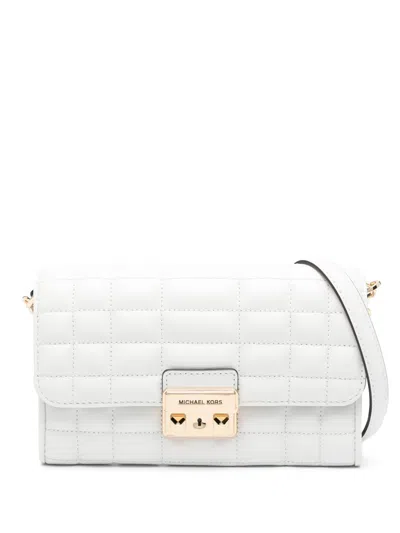 Michael Michael Kors Large Tribeca Leather Crossbody Bag In White