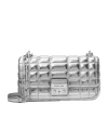 Michael Michael Kors Large Tribeca Leather Shoulder Bag In Gray