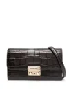 Michael Michael Kors Large Wallet On Chn Xbody In Chocolate
