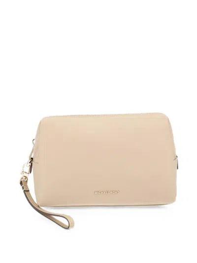 Michael Michael Kors Large Zadie Logo-plaque Wristlet Pouch In Pink