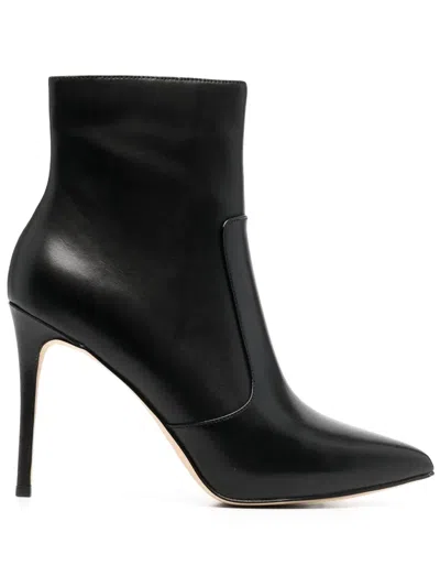 Michael Michael Kors Leather 105mm Ankle Boots In Black
