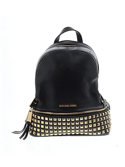 Pre-owned Michael Michael Kors Leather Backpack In Black