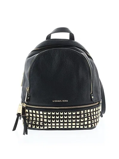Pre-owned Michael Michael Kors Leather Backpack In Black