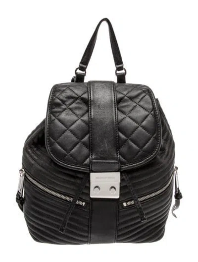 Pre-owned Michael Michael Kors Leather Backpack In Black