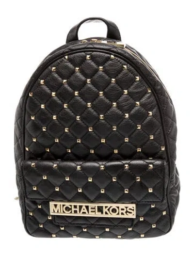 Pre-owned Michael Michael Kors Leather Backpack In Black
