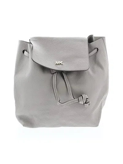 Pre-owned Michael Michael Kors Leather Backpack In Gray