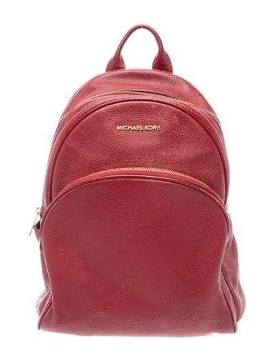 Pre-owned Michael Michael Kors Leather Backpack In Red