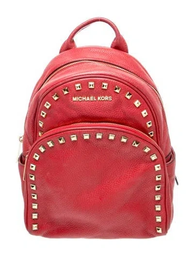 Pre-owned Michael Michael Kors Leather Backpack In Red