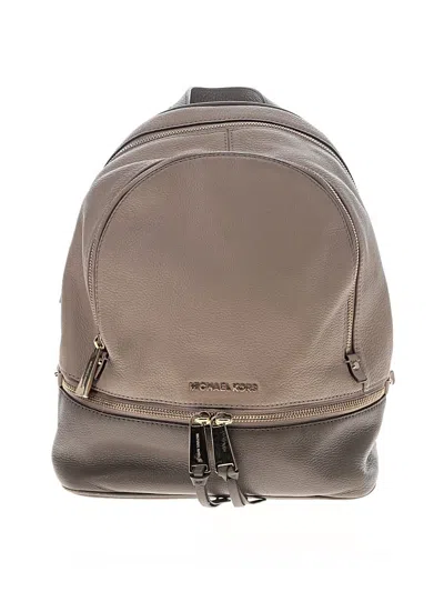Pre-owned Michael Michael Kors Leather Backpack In Tan