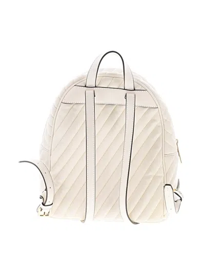Pre-owned Michael Michael Kors Leather Backpack In White