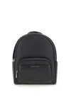 Michael Michael Kors Leather Backpack With Logo In Black