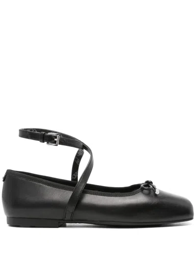 Michael Michael Kors Leather Ballet Flats In Black