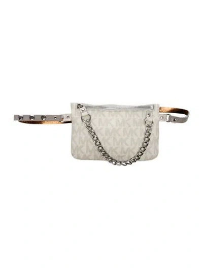 Pre-owned Michael Michael Kors Leather Belt Bag In Neutral