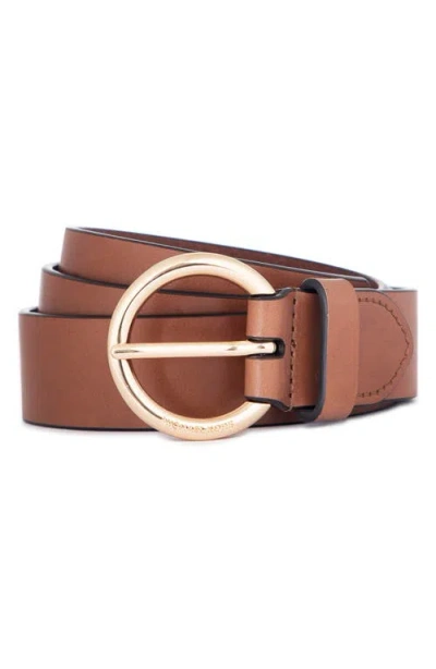 Michael Michael Kors Leather Belt In Luggage