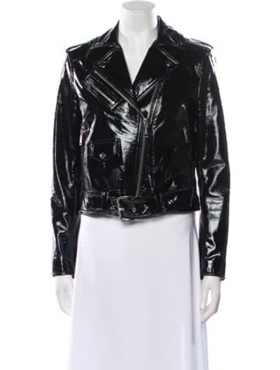 Pre-owned Michael Michael Kors Leather Biker Jacket In Black