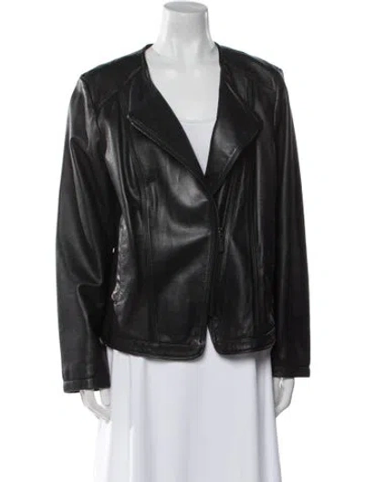 Pre-owned Michael Michael Kors Leather Biker Jacket In Black