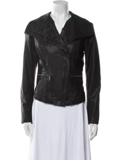 Pre-owned Michael Michael Kors Leather Biker Jacket In Black