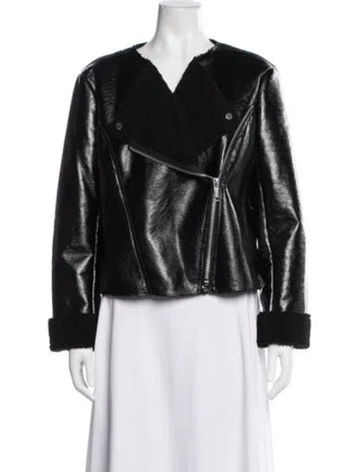 Pre-owned Michael Michael Kors Leather Biker Jacket In Black