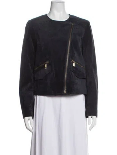 Pre-owned Michael Michael Kors Leather Biker Jacket In Black