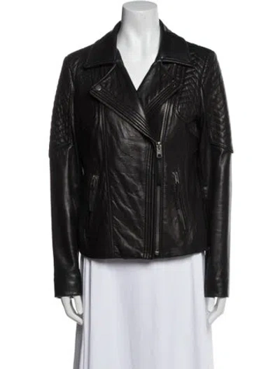 Pre-owned Michael Michael Kors Leather Blazer In Black