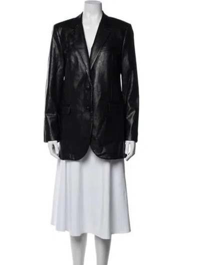 Pre-owned Michael Michael Kors Leather Blazer In Black