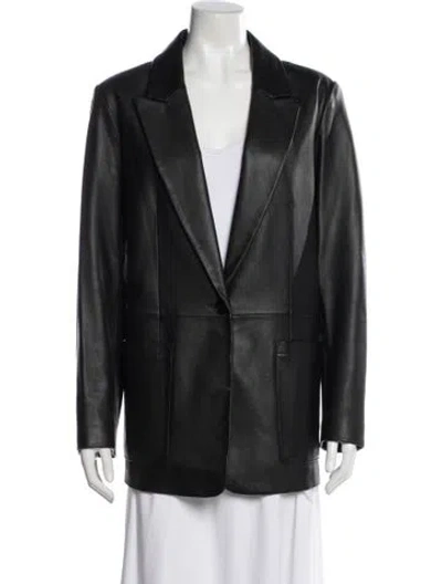 Pre-owned Michael Michael Kors Leather Blazer In Gray