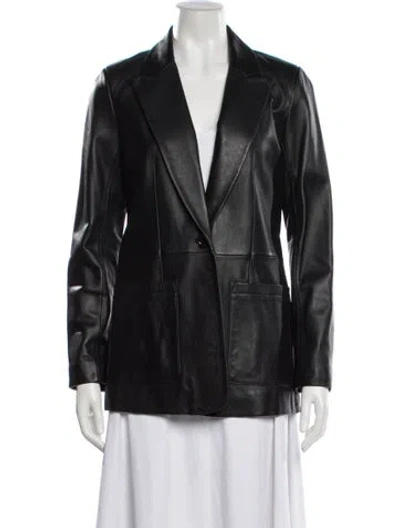 Pre-owned Michael Michael Kors Leather Blazer W/ Tags In Black