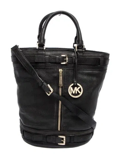 Pre-owned Michael Michael Kors Leather Bucket Bag In Black