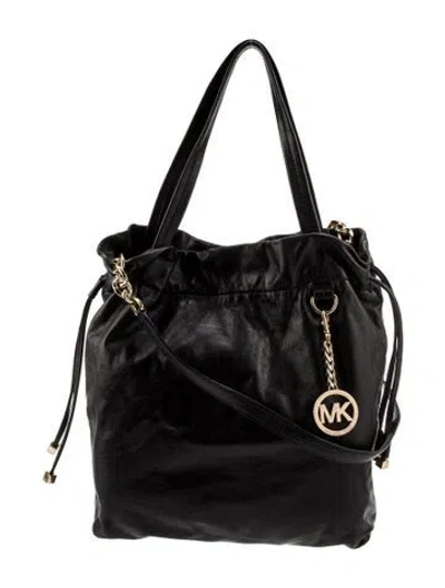 Pre-owned Michael Michael Kors Leather Bucket Bag In Black