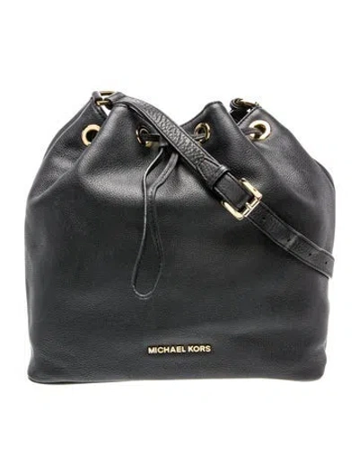 Pre-owned Michael Michael Kors Leather Bucket Bag In Black