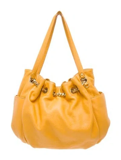 Pre-owned Michael Michael Kors Leather Bucket Bag In Yellow