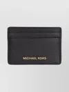 Michael Michael Kors Leather Card Holder Logo Detail In Black