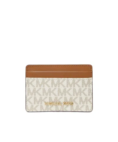 Michael Michael Kors Leather Card Holder In White