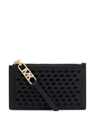 Michael Michael Kors Leather Cardholder In Black