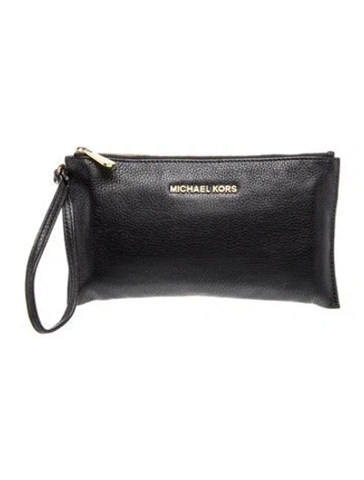 Pre-owned Michael Michael Kors Leather Clutch In Black