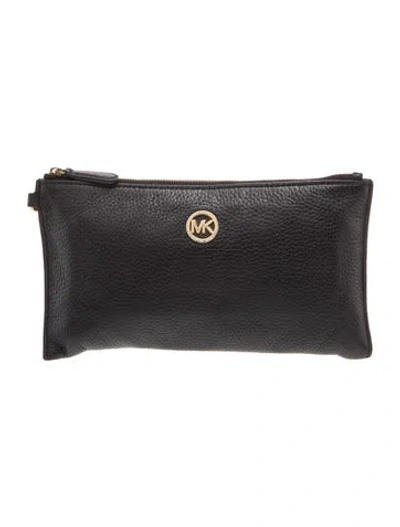 Pre-owned Michael Michael Kors Leather Clutch In Black